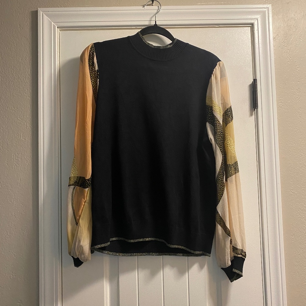 By Design Black sweater with semi sheet sleeve - size XL